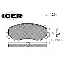 141234 ICER Комплект тормозных колодок, дисковый тормоз