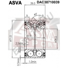 DAC38710039 ASVA Подшипник ступицы колеса