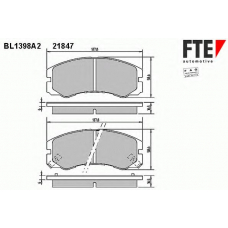 BL1398A2 FTE Комплект тормозных колодок, дисковый тормоз