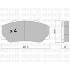 22-0308-0 METELLI Комплект тормозных колодок, дисковый тормоз