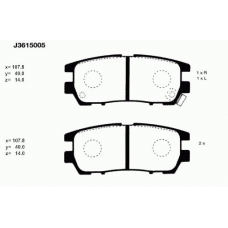 J3615005 NIPPARTS Комплект тормозных колодок, дисковый тормоз