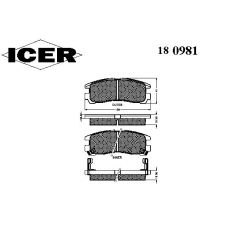 180981 ICER Комплект тормозных колодок, дисковый тормоз