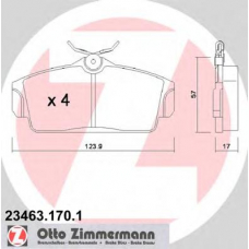 23463.170.1 ZIMMERMANN Комплект тормозных колодок, дисковый тормоз