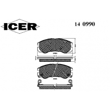 140990 ICER Комплект тормозных колодок, дисковый тормоз