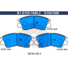 B1.G102-1088.2 GALFER Комплект тормозных колодок, дисковый тормоз