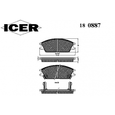 180887 ICER Комплект тормозных колодок, дисковый тормоз