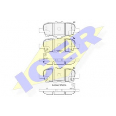 181901-203 ICER Комплект тормозных колодок, дисковый тормоз
