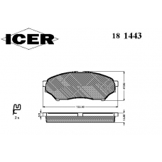 181443 ICER Комплект тормозных колодок, дисковый тормоз