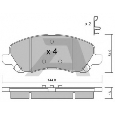 BPMI-1001 AISIN Комплект тормозных колодок, дисковый тормоз
