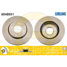 6048091 GIRLING Тормозной диск