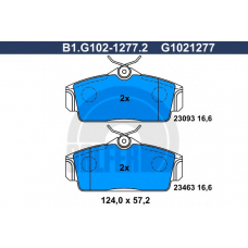 B1.G102-1277.2 GALFER Комплект тормозных колодок, дисковый тормоз