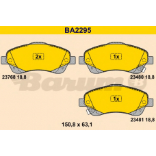 BA2295 BARUM Комплект тормозных колодок, дисковый тормоз