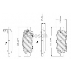 F 03B 150 099 BOSCH Комплект тормозных колодок, дисковый тормоз