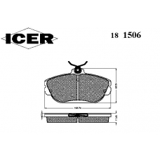 181506 ICER Комплект тормозных колодок, дисковый тормоз