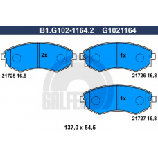 B1.G102-1164.2 GALFER Комплект тормозных колодок, дисковый тормоз
