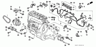 E-6-1 - ENGINE SUB CORD/CLAMP (VTEC)