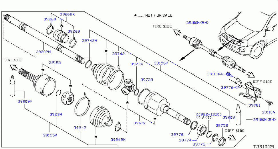 Nissan/INFINITI 39735-JA00A Ring Stopper. .