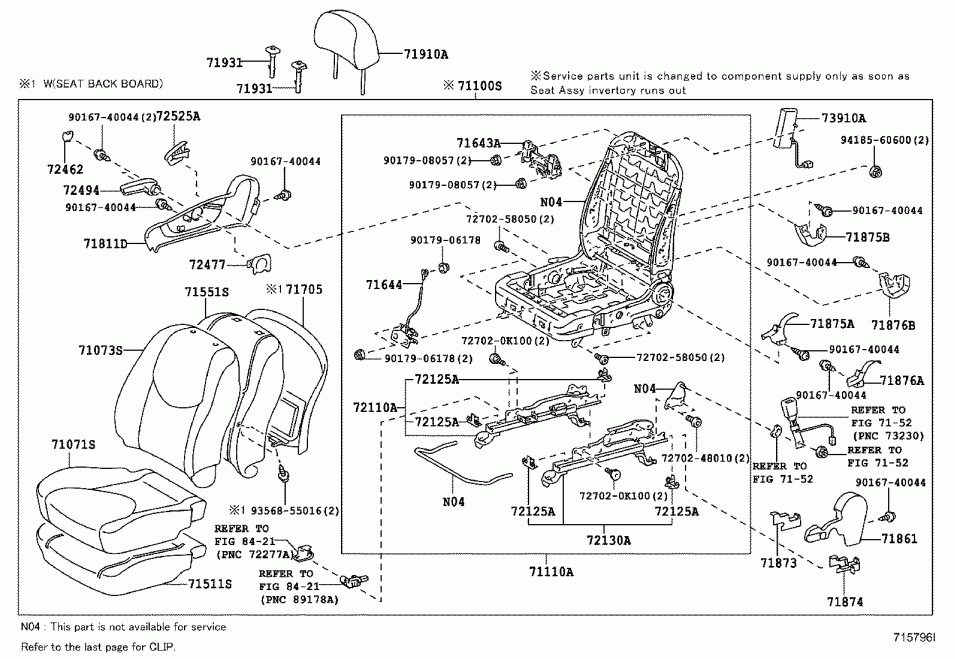 TOYOTA 72987-42010-B0 Seat Center Armrest Cover TOYOTA 72987-42010-B0 Seat Center Armrest Cover