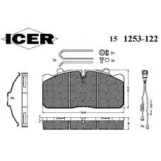 151253-122 ICER Комплект тормозных колодок, дисковый тормоз