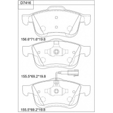 KD7416 ASIMCO Комплект тормозных колодок, дисковый тормоз