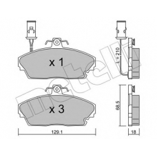 22-0689-0 METELLI Комплект тормозных колодок, дисковый тормоз