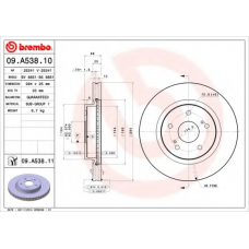 09.A538.10 BREMBO Тормозной диск