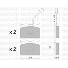 22-0015-4 METELLI Комплект тормозных колодок, дисковый тормоз