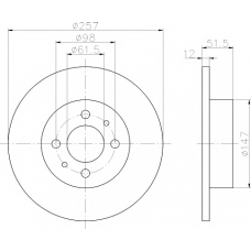 8DD 355 100-691 HELLA PAGID Тормозной диск