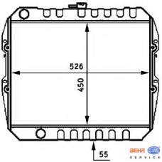 8MK 376 707-691 HELLA Радиатор, охлаждение двигателя