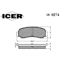 180274 ICER Комплект тормозных колодок, дисковый тормоз