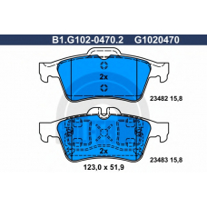 B1.G102-0470.2 GALFER Комплект тормозных колодок, дисковый тормоз