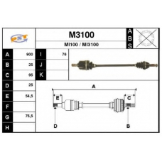 M3100 SNRA Приводной вал