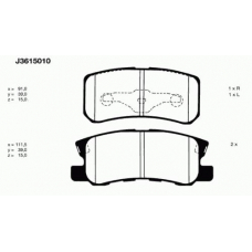 J3615010 NIPPARTS Комплект тормозных колодок, дисковый тормоз