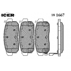 181667 ICER Комплект тормозных колодок, дисковый тормоз