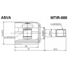 MTIR-088 ASVA Шарнирный комплект, приводной вал