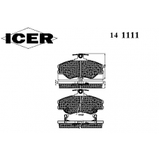 141111 ICER Комплект тормозных колодок, дисковый тормоз