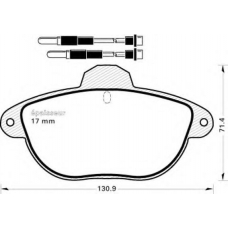 370 MGA Комплект тормозных колодок, дисковый тормоз