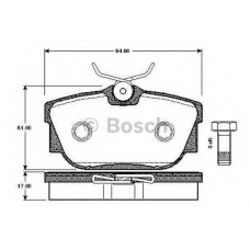 0 986 TB2 375 BOSCH Комплект тормозных колодок, дисковый тормоз