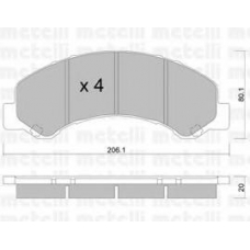 22-0621-0 METELLI Комплект тормозных колодок, дисковый тормоз