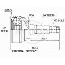 OJ-0475 InterParts Шарнирный комплект, приводной вал