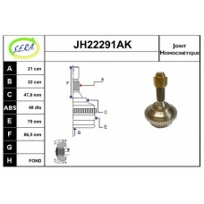 JH22291AK SERA Шарнирный комплект, приводной вал