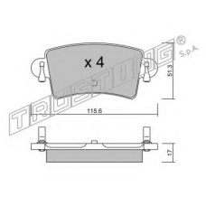 562.0 TRUSTING Комплект тормозных колодок, дисковый тормоз