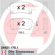 24421.170.1 ZIMMERMANN Комплект тормозных колодок, дисковый тормоз