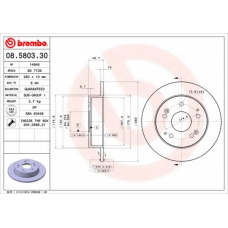 08.5803.30 BREMBO Тормозной диск