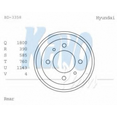 BD-3358 KAVO PARTS Тормозной барабан