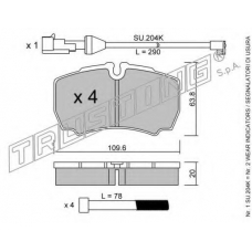 620.0W TRUSTING Комплект тормозных колодок, дисковый тормоз