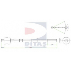 A2-5636 DITAS Осевой шарнир, рулевая тяга