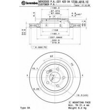 09.A818.11 BREMBO Тормозной диск