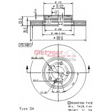 24896 V METZGER Тормозной диск
