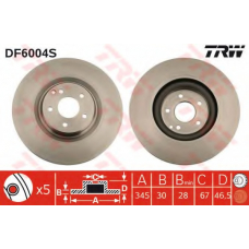 DF6004S TRW Тормозной диск